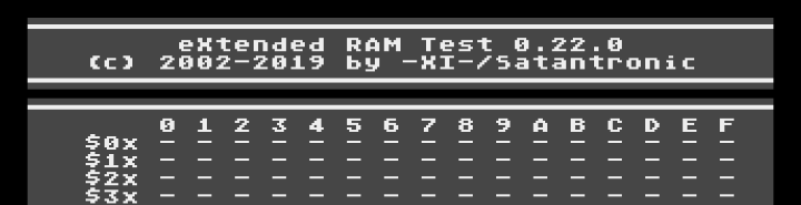 XRAM 0.22.0 - eXtended RAm Test for Atari 8bit